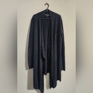 Barefoot Dreams CozyChic Lite Island Wrap Black Long Open Cardigan Sweater s/m